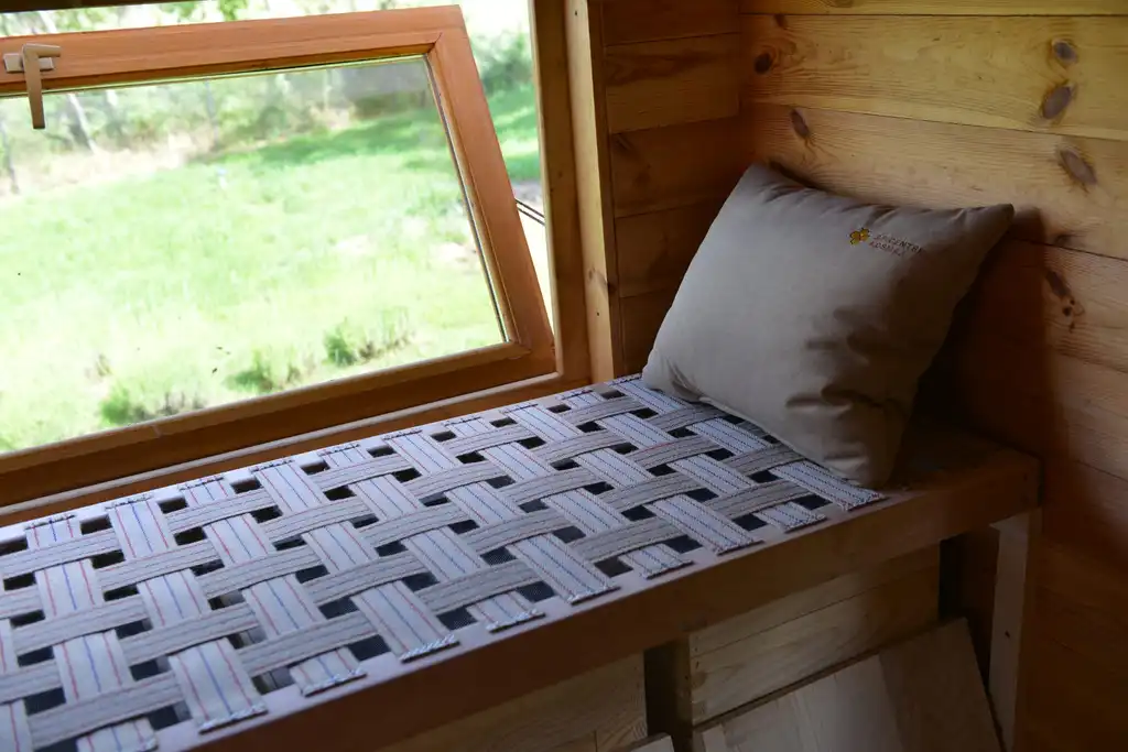 bad on top of the bee hives